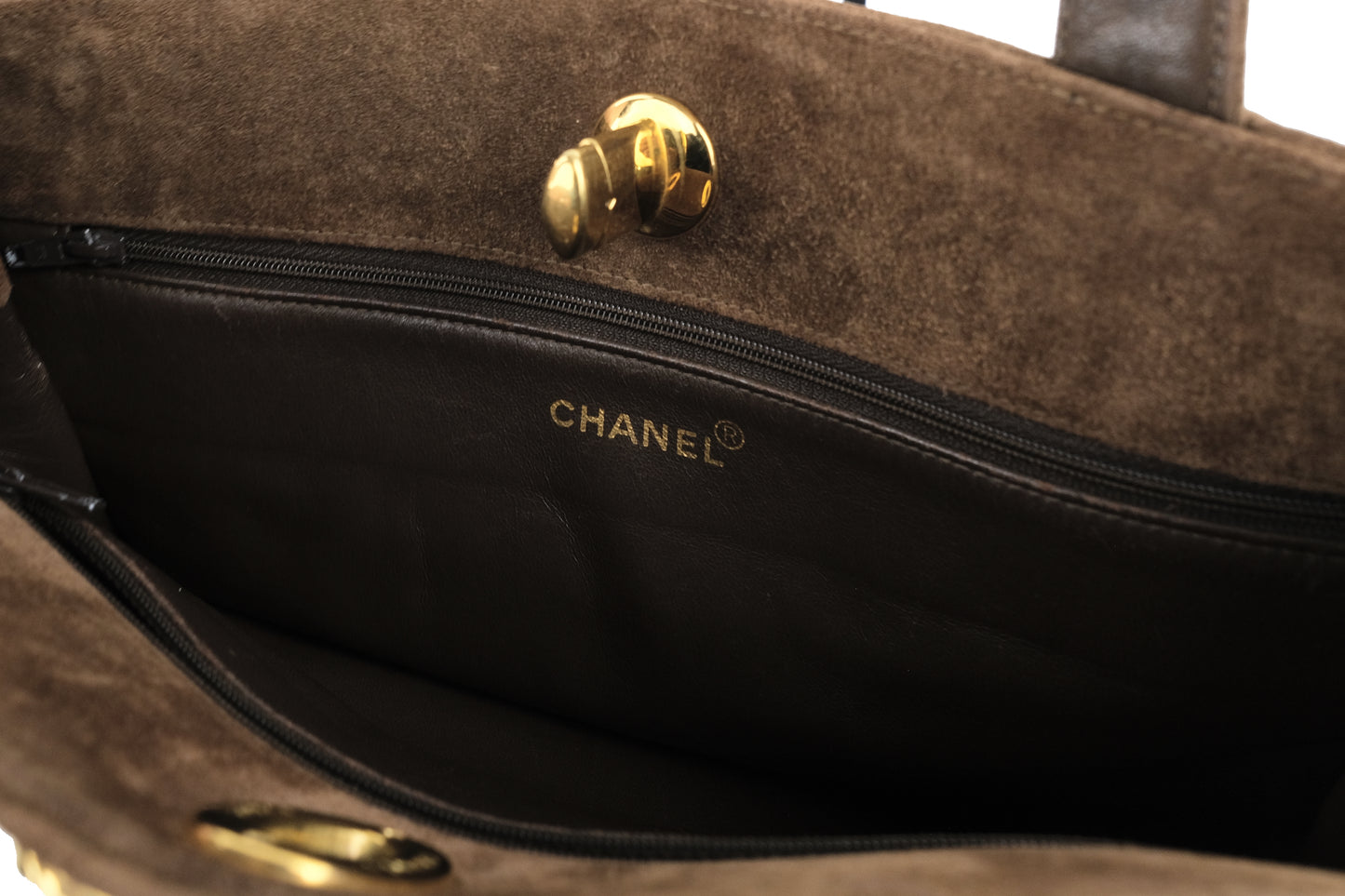 Chanel Matelassé Brown Suede Bag