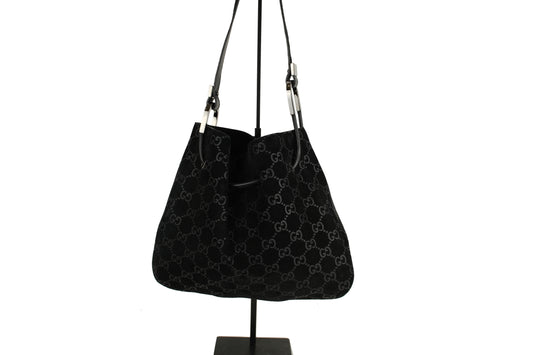Gucci Velvet Monogram Shoulder Bag