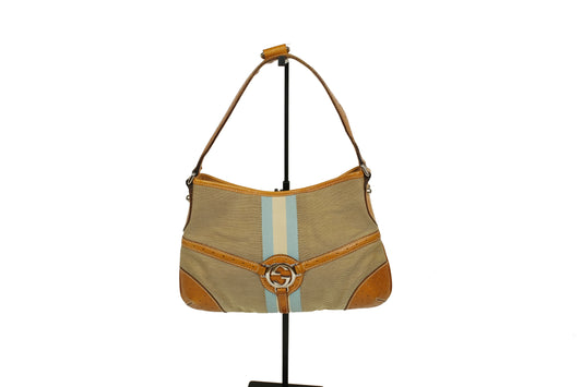 Gucci Canvas Reins Hobo Shoulder Bag