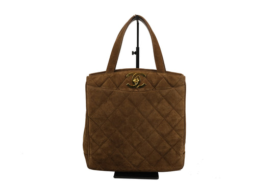 Chanel Matelassé Brown Suede Bag