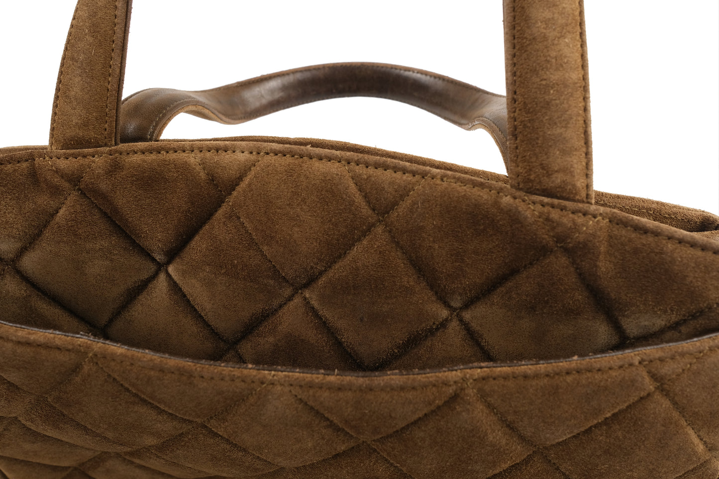 Chanel Matelassé Brown Suede Bag