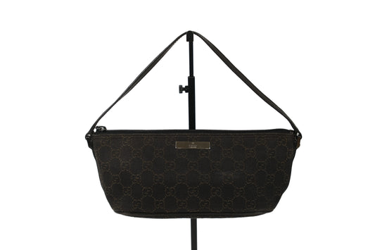 Reverse view of the Gucci Boat Pochette with shoulder strap