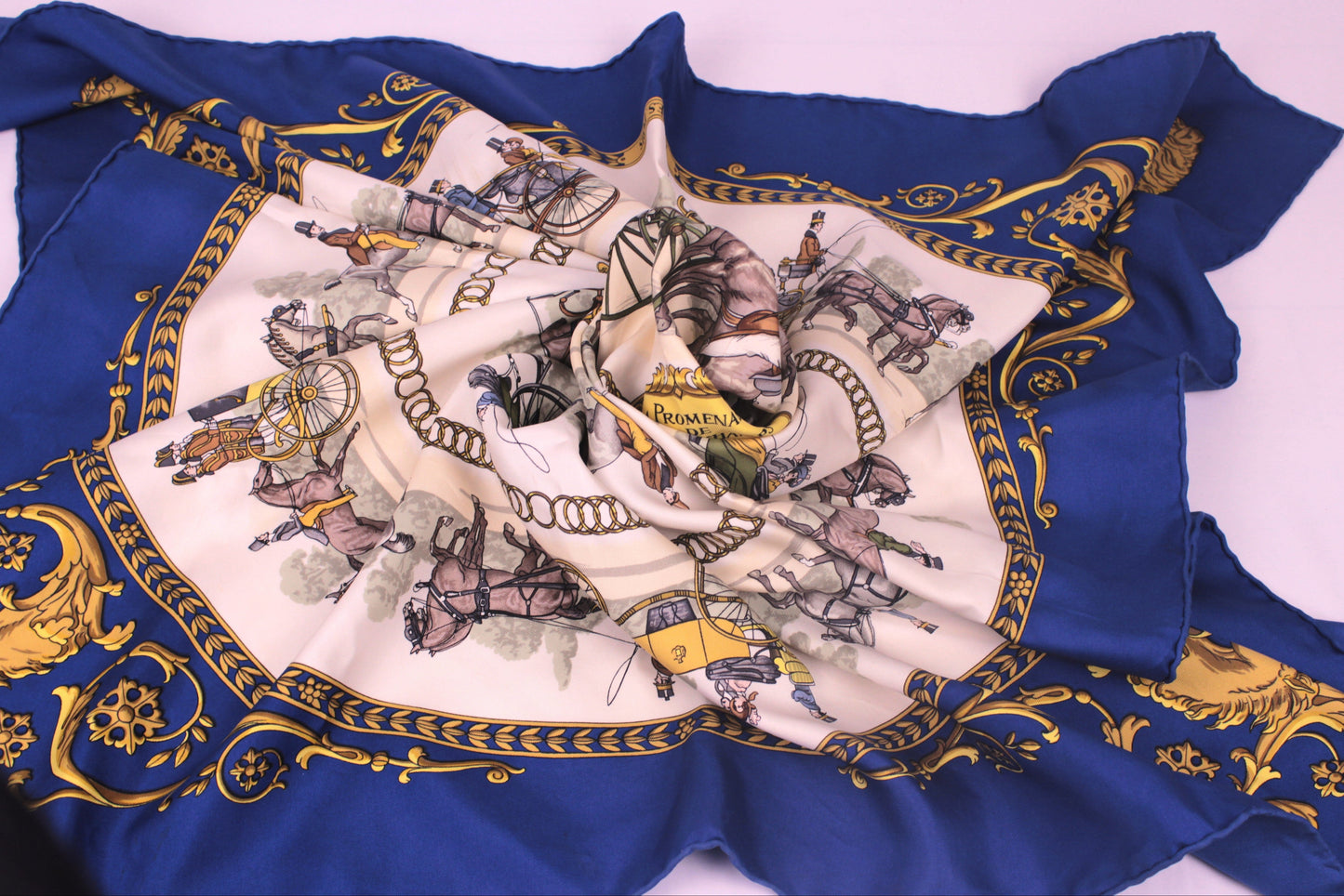 Hermès Silk Scarf La Promenade de Longchamps by Ledoux.